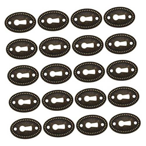Uonlytech 20Stücke Oval Schlüssellochabdeckung Schlüssellochplatten für Möbel Vintage Design Geeignet für Schranktüren Kommoden von Uonlytech