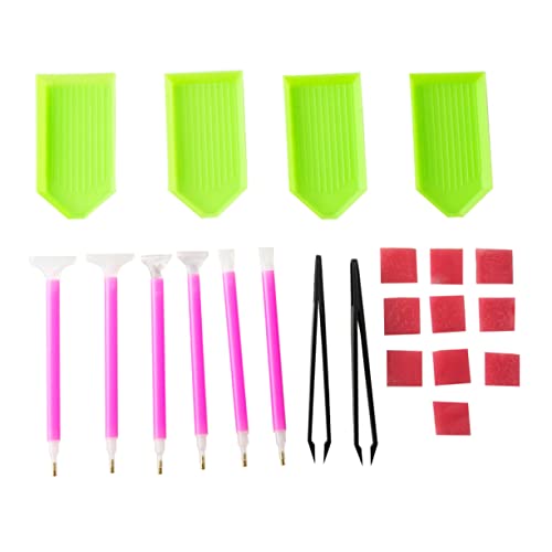 Uonlytech 22Stücke Teiliges Diamant Malerei Set mit Stiften Tabletts Klebstoffen und Pinzetten DIY für Diamantstickerei und Bastelprojekte von Uonlytech