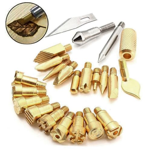 Uonlytech 23stücke Kupferlötkolbenspitzen Kupferlötkolben Lötkolbenspitzen Lötspitze -kit Für Korkbearbeitung Brandmalerei DIY-Werkzeug von Uonlytech
