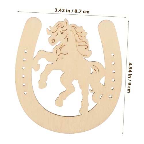 Uonlytech 24 Stück Teiliges Holzdekor Pferdehufe Form Naturbelassen Holzscheiben für DIY Bastelprojekte Kreative Graffiti Chips als Party und Wohnaccessoire von Uonlytech