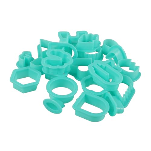 Uonlytech 24 Stück Tonschneider DIY-Werkzeuge Für Ohrringe Lufttrockener Ton Schneideform Aus Ton Machen Cutter Polymer Bildhauerei Keramikschneider Tablett Sky-Blue Plastik von Uonlytech