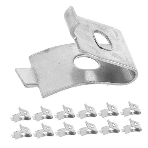 Uonlytech 24 Stücke Rackzubehör anzeigen Regalklammern zum Halten von Regalen Möbelregal-Halterungsstift Clip für Metallregale Stahlschrankregal -Clips Glasregalclips Rostfreier Stahl Silber von Uonlytech