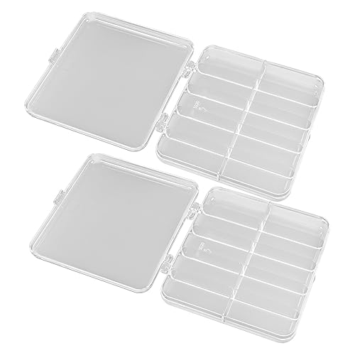 Uonlytech 2Stücke Fächer Klare Aufbewahrungsbox für Schmuck und Kleinteile Transparente Plastikschachtel für DIY Ordnung und Kreative Projekte von Uonlytech