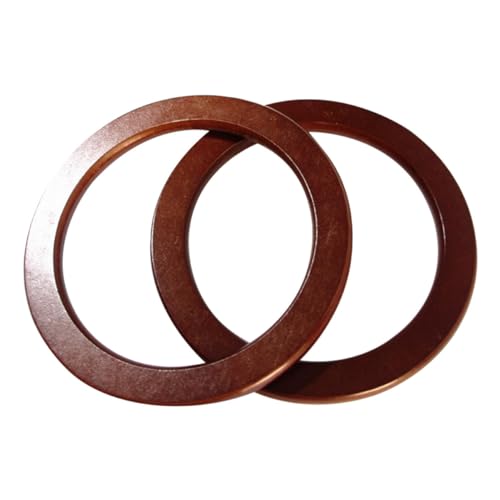 Uonlytech 2stücke Runde Holzgriffe Für Handtaschen Langlebige DIY Tasche Accessoires Vielseitige Holzringe Für Handarbeit Für Einkaufstaschen Und Strandtaschen von Uonlytech