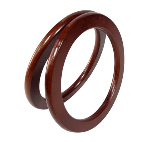 Uonlytech 2stücke Runde Holzgriffe Für Handtasche Holzhandtaschengriffe Für Strohtasche DIY Handtaschen Kreise Ersatzgriffe Für Umhängetaschen von Uonlytech