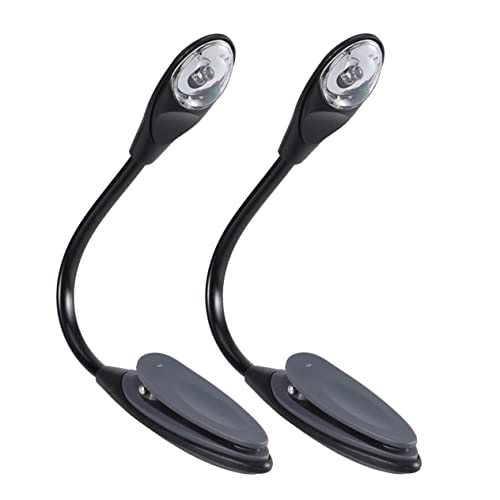 Uonlytech 2er-pack -buchleuchte Mit Clip Flexible Buchklammerlampe Tragbares Leselicht Fürs Bett Batteriebetriebene Buchklammerlampe Flackerndes Licht Für Die Augen von Uonlytech