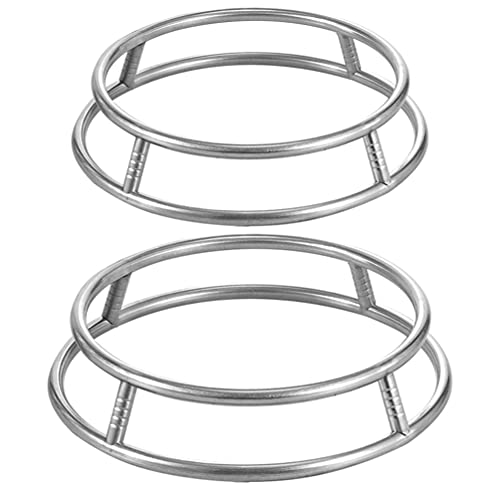 Uonlytech 2st Herdplatte Dampfgarer Aus Edelstahl Wok-Rack Kochgeschirr Ring Wok Unterstützung Stehen Brenner-Wok-Halter Gasringreduzierer Wok-Ring Isolierung Rostfreier Stahl Gas Ring von Uonlytech
