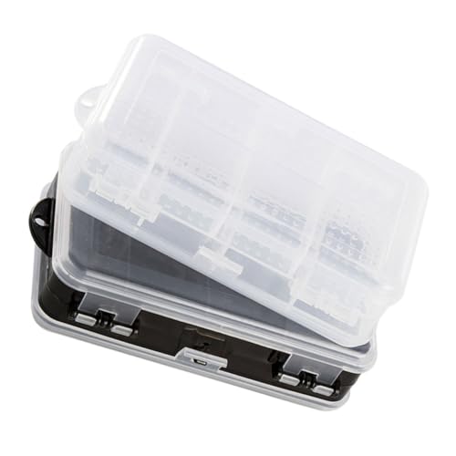 Uonlytech 2stücke Aufbewahrungsbox Aus Kunststoff Für Schmuck Mit Fächern Transparenter Behälter Zum Organisieren Von Ohrringen Anhängern Und Halsketten Stapelbar Als Schreibtischdekoration von Uonlytech