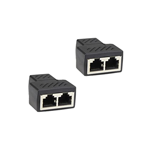 Uonlytech 2stücke Kabel Stecker Splitter Stecker Schwarz Netzwerkstecker Haushalt Netzwerkstecker Adapter Für Kurze Kabel Verbindungsprobleme Lösen von Uonlytech