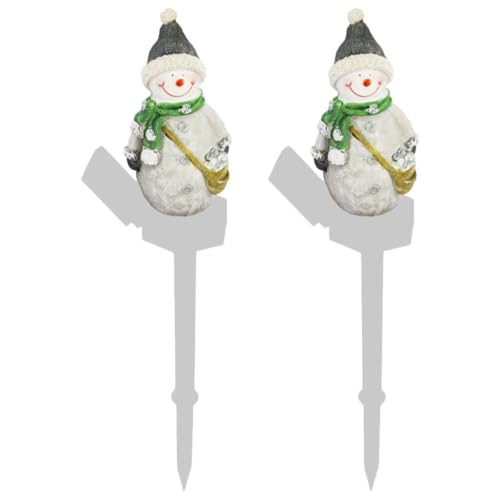 Uonlytech 2stücke Solar Schneemann Gartenlampe Solarbetriebene Außenbeleuchtung wasserdichte Dekorationsleuchte Für Garten Rasen Und Weihnachtsfest Energiesparend Und Langlebig von Uonlytech