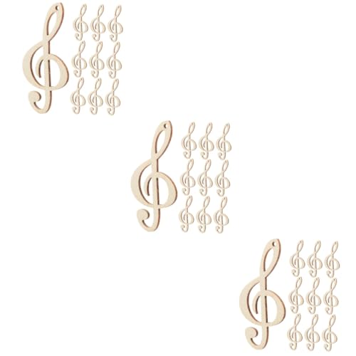 Uonlytech 3 Sätze Bemalten Notizen Holzscheiben Lackierbar Geformt Untersetzer Formen Musical Musiknotenausschnitte Holzornamente Für Das Kunsthandwerk Handwerk Leer Beige 10 Stück * 3 von Uonlytech