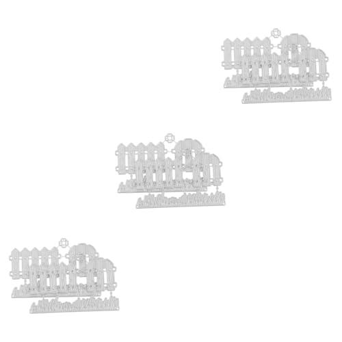 Uonlytech 3 Sätze DIY Schneideform Kohlenstoffstahl Gartenzaun Rasen Teilig Werkzeug für Scrapbooking Kartenherstellung Bastelprojekte Einfache Handhabung Ergonomisches Design von Uonlytech