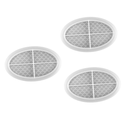 Uonlytech 3 Stck. Kristall-epoxy-form Tablett Groß Platte Schalenformen Aus Silikon Für Harz Epoxidschalenform Ovale Schalenform Kieselgel Weiß von Uonlytech