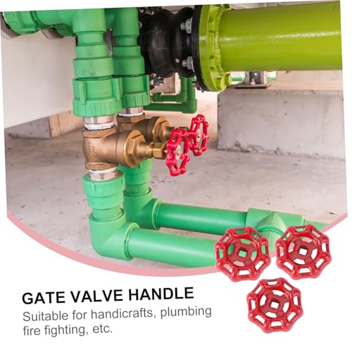 Uonlytech 3 Stück Gusseisen Absperrgriff Shutoff Handrad Ventil Handgriff Robust Langlebig Rot für Kugelhahn Absperrhahn Installation Einfach von Uonlytech