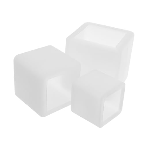 Uonlytech 3 Stück Harzwürfelform Transparente Harzform Würfel-Epoxy-Form Würfelformen aus Silikon Kerzenseifenform Harzgussform Epoxidharzform zum Selbermachen Blume Harzform Kieselgel Weiß von Uonlytech