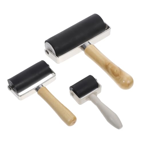 Uonlytech 3 Stück Teiliges Gummiwalzen set für Linoldruck und Basteln Vielseitige Farbwalzen für DIY kunstprojekte Langlebige Leicht zu Bedienende Druckwalzen für Anfänger und Profis von Uonlytech