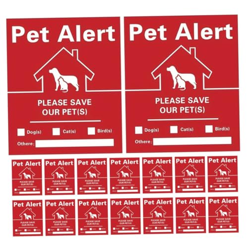 Uonlytech 30 Blatt Feuerrettungsaufkleber Alarm Mit Notfall-rettungsaufkleber Bitte Mutter Stichworte Erste Für Forderung Haustier Pet Finder-aufkleber Und Schlüssel Rot von Uonlytech