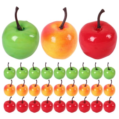 Uonlytech 30stücke Miniatur Modelle Künstliche Äpfel Früchte Deko Realistische Fotorequisiten Für Tischdekoration Party Spielküche Leichtes Und Bruchsicheres Schaumstoffmaterial von Uonlytech