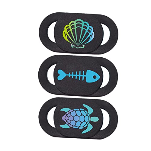 Uonlytech 3stücke Webcam Abdeckung Set Mit Cartoon-Designs Schildkröte Fischknochen Bunte Schale Selbstklebende Ultradünne Kamera Slider Für Laptop Und Smartphone Privatsphäre Schutz von Uonlytech