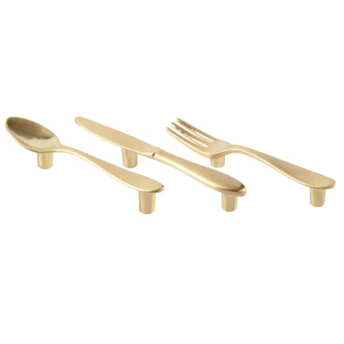Uonlytech 3Stücke Teiliges und Türgriffe Löffel und Messer Form Hochwertige Möbelbeschläge Glänzendem Mattem und Antikem für Schränke Uonlytech 3Stücke Teiliges und Türgriffe Löffel und Messer Form Hochwertige Möbelbeschläge Glänzendem Mattem und Antikem für Schränke von Uonlytech