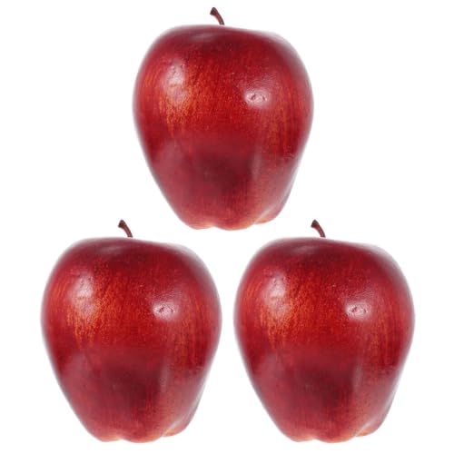 Uonlytech 3stücke Teiliges Künstlicher Roter Delicious Äpfel Realistische Fotorequisiten Für Dekoration Und Szenenlayout Für Weihnachtsfeiern Innenräume Und Kreative Arrangements von Uonlytech