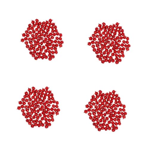 Uonlytech 4 Sätze Miniglocken Zum Basteln Klimpern Mit Winzig Urlaub Schüttgut Bunt Kleine Glöckchen Zum Basteln Klingglöckchen Glocken Basteln Aluminium Rot 100 Stück * 4 von Uonlytech