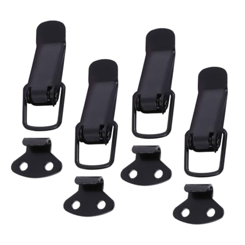 Uonlytech 4 Satz Teiliges Metall Spannverschluss aus Robustem Eisen Federbelasteter Kistenverschluss mit Schrauben Sichere Spannungsschloss für Türen Fenster Schränke und Boxdeckel Schwarz Uonlytech 4 Satz Teiliges Metall Spannverschluss aus Robustem Eisen Federbelasteter Kistenverschluss mit Schrauben Sichere Spannungsschloss für Türen Fenster Schränke und Boxdeckel Schwarz von Uonlytech