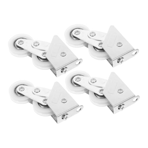 Uonlytech 4 Stück Aluminiumlegierung Schiebetürrollen Doppelräder Langlebig Leichtgängig Fenster Türersatzteile Einfache Montage für Schiebetüren und Schiebefenster von Uonlytech