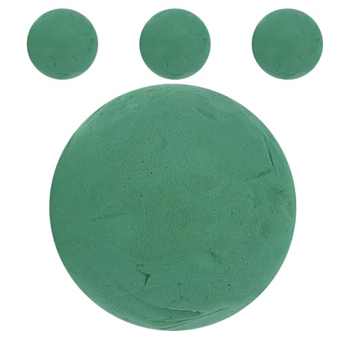 Uonlytech 4 Stück Blumenschaumkugeln: Grüner dekorativer Blumenarrangementhalter – Runde Blumenblöcke für Blumensträuße – Künstlicher Blumenschlamm von Uonlytech