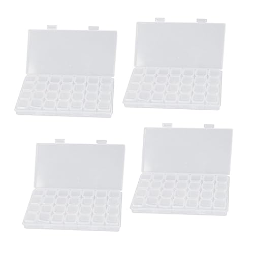 Uonlytech 4 Stück Fächer Aufbewahrungsbox für Schmuck und Bastelbedarf Transparente Organizer Box für DIY Kunsthandwerk Platzsparend und Praktisch von Uonlytech