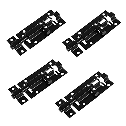 Uonlytech 4 Stück Fenster Riegel Schwarz Sicherheitsriegel Schiebeschloss für Türen und Fenster für Schlafzimmer Hotels und Uonlytech 4 Stück Fenster Riegel Schwarz Sicherheitsriegel Schiebeschloss für Türen und Fenster für Schlafzimmer Hotels und von Uonlytech