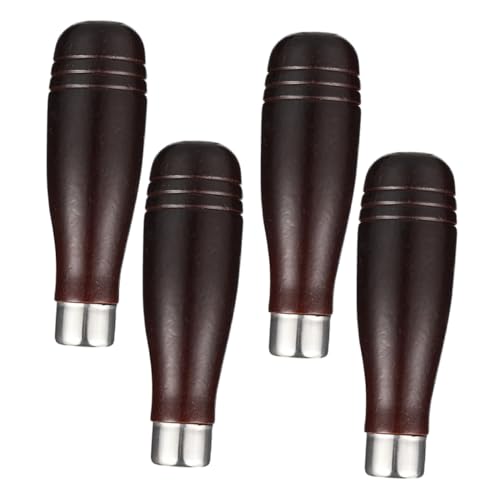 Uonlytech 4 Stück Holzfeilen griff Ersatz mit Metallkragen Ergonomischer Holzgriff für Präzises Werkzeughandling Langlebig und Komfortabel für Schreiner Metallarbeiten von Uonlytech