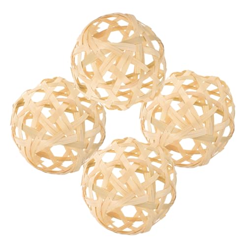 Uonlytech 4 Stück Kleine Geflochtene Natürliche Lampenschirme Stabiler Lampenschirm Ersatz für Pendelleuchten Geeignet für Restaurant Schlafzimmer und Büro Einfache Montage von Uonlytech