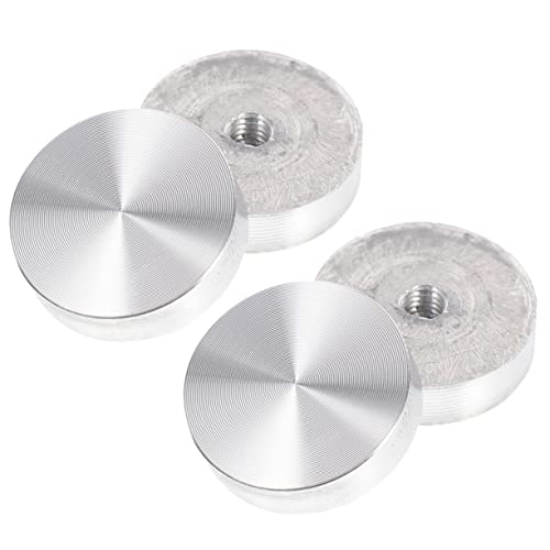 Uonlytech 4 Stück Runder Kuchen aus massivem Aluminium Telefonbecherhalter Aluminiumkreis mesa screibentisch ersatzteile für gartenmöbel Adapter für Glasplatten Tischadapter aus Glas Silver von Uonlytech