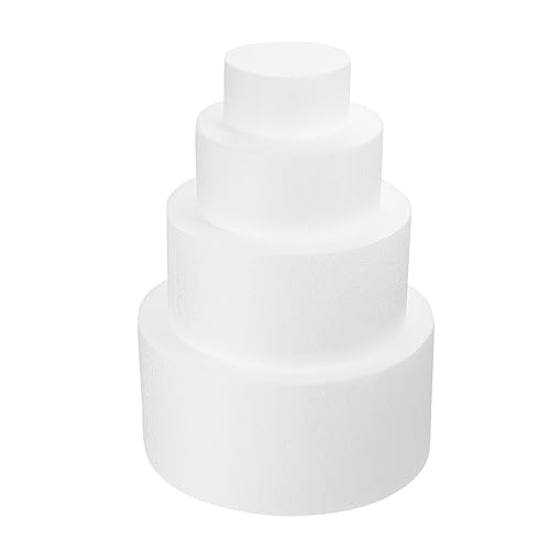 Uonlytech 4 Stück Schaumstoff Kuchenmodelle Runde Schaumstoff Kuchenattrappen Schaumstoffblöcke Geformte Sockel Ständer Party Form Attrappen Kuchen Zum Dekorieren Von Buffets von Uonlytech