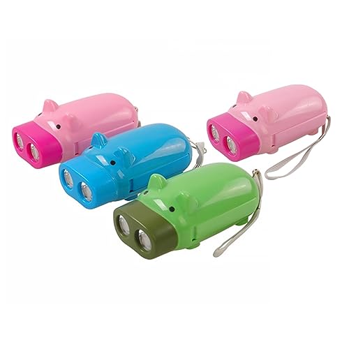 Uonlytech 4 Stück Schweine-Taschenlampen Outdoor-Zubehör Mini-Spielzeug Wiederaufladbare Taschenlampe Wiederaufladbare Taschenlampe Kleine Hand-Taschenlampen Tragbare Hütte von Uonlytech