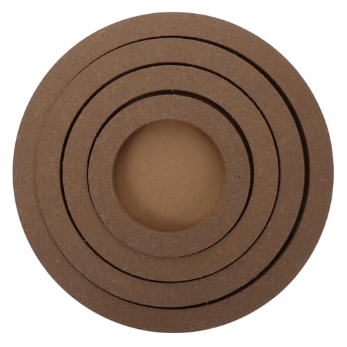 Uonlytech 4 Stück Teiliges DIY Runde Holz lehm Bilderrahmen Handgefertigt Leichte Tonrahmen mit Robustem Holzbrett für Kreative Bastelprojekte für Bastelfans von Uonlytech