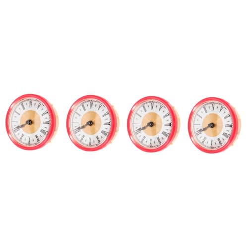 Uonlytech 4 Stück Zubehör für Quarzuhren uhrwerk haarreifen Uhrenbewegung DIY Uhr Vintage-Uhrenkopf mit Intarsien runder Uhrkopfeinsatz Miniatur Kunsthandwerk Rom Plugin Uhr Uhr Plastik Rosa von Uonlytech