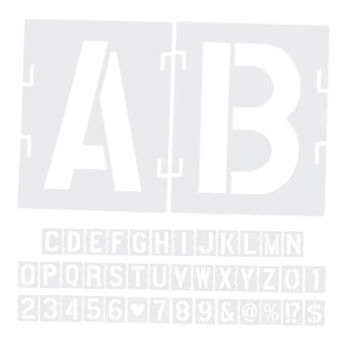Uonlytech 42 Stück Teiliges Kunststoff Alphabet Schablonen Wiederverwendbar Glatte Oberfläche Leicht zu Reinigen Vielseitig für Wandmalerei Möbel Stoffe und DIY Dekorationen Geeignet von Uonlytech