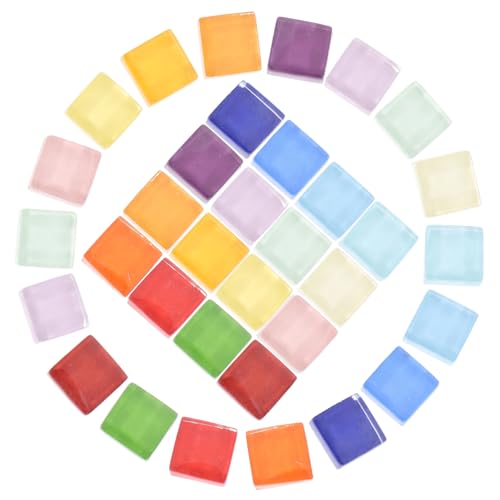 Uonlytech 450 Stück Quadratische Mosaikfliesen Bunte Flache Kristallsteine für Diy Handwerk Dekoration Geeignet für Bilderrahmen Spiegel Vasen und Heimdeko Projekte Uonlytech 450 Stück Quadratische Mosaikfliesen Bunte Flache Kristallsteine für Diy Handwerk Dekoration Geeignet für Bilderrahmen Spiegel Vasen und Heimdeko Projekte von Uonlytech