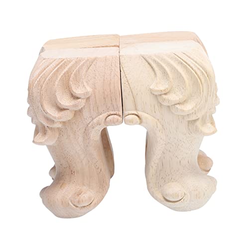 Uonlytech 4Stücke Vintage Möbelbeine Massivem Holz mit Rosenschnitzereien Dekorative Tischfüße für Sofa Couchtisch und Schreibtisch Stabil und Praktisch von Uonlytech