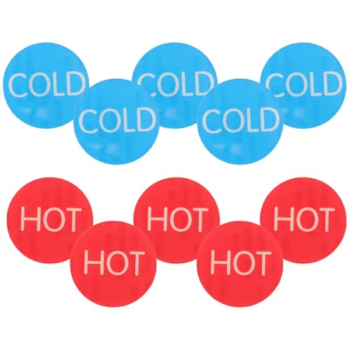 Uonlytech 5 Paare Selbstklebende Hot Cold Indikator Aufkleber für Wasserhähne Badezimmer Etiketten für Hotel Restaurant und Einkaufszentrum Uonlytech 5 Paare Selbstklebende Hot Cold Indikator Aufkleber für Wasserhähne Badezimmer Etiketten für Hotel Restaurant und Einkaufszentrum von Uonlytech