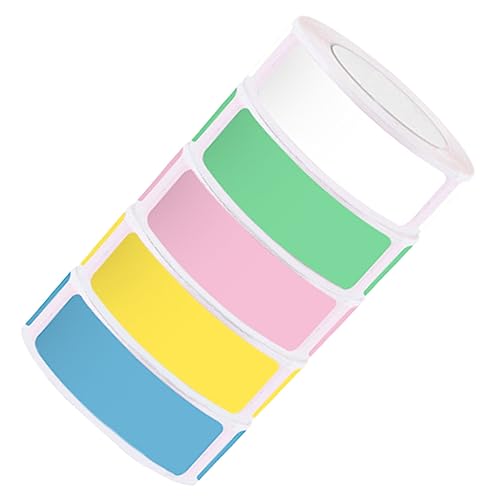 Uonlytech 5 Rollen Farbenfrohe Selbstklebende Thermoetiketten Etiketten für Etikettendrucker für und Namensetiketten Wasserfest und Langlebig Weiß Gelb Rosa Blau Grün von Uonlytech