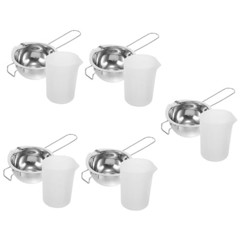 Uonlytech 5 Sets Kerzenherstellungsset Bienenwachstopf Duftender Ätherischer Messbecher Wachsschmelzwärmer Wachsschmelzbecher Kerzenherstellungsset Wachsschmelzherstellungsset von Uonlytech