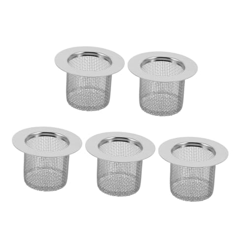 Uonlytech 5 Stück Teiliges Edelstahl Waschbecken Sieb Anti verstopfungs Abflussfilter mit Haarfangfunktion Passend für Badezimmer Dusche und Küchenspüle von Uonlytech