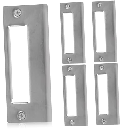 Uonlytech 5 Stück Teiliges Türschlagplatten Edelstahl Robust und Kratzfest Inklusive Befestigungsschrauben zur Verstärkung von Zimmertüren und Abdeckung von Türloch Einfache Montage von Uonlytech