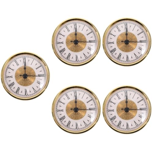 Uonlytech 5 Stück Vintage-Uhr geführte Uhr Kalender Digitale Wanduhr Zahlen Quarzuhrwerk Retro Uhr Retro Styles Stumme Uhr - Uhr Einfügung Uhreneinsatz mit Uhrwerk DIY-Uhrenkopf Plastik von Uonlytech