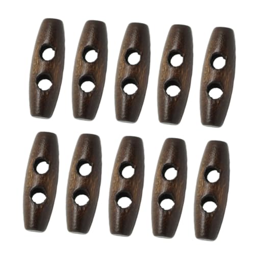 Uonlytech 50 Stück Holzknöpfe Oval Doppel Dekorationsknöpfe für Nähprojekte Dunkelkaffee Vielseitige Bastelknöpfe für Kleidung Scrapbooking und DIY Projekte von Uonlytech