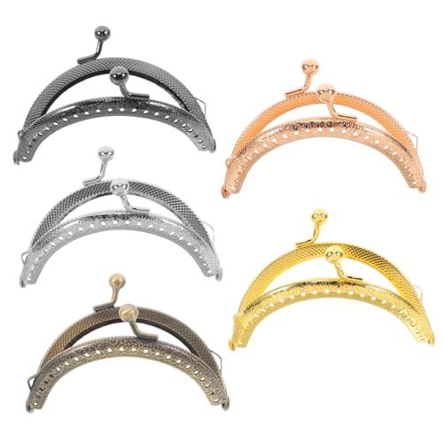 Uonlytech 5stücke Halbrunder Metallverschluss Für Taschen Münztaschen Rahmen Clasp Zubehör Für Kreative Projekte Antikbronzefarben Und Hellgold von Uonlytech