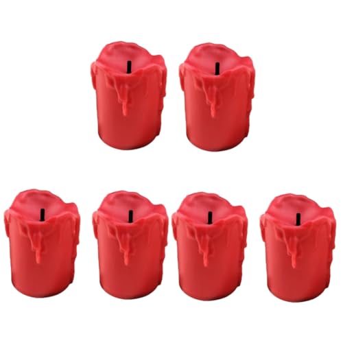 Uonlytech 6 Blinkende Kerzenlichter Batteriebetriebenes Teelicht - Kerzenlampen Für Weihnachten Halter Led Flackern Fernbedienung Kleine Warmweiß Rot Uonlytech 6 Blinkende Kerzenlichter Batteriebetriebenes Teelicht - Kerzenlampen Für Weihnachten Halter Led Flackern Fernbedienung Kleine Warmweiß Rot von Uonlytech
